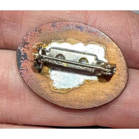 Vintage "Get Organized!" Blue And Yellow Brooch - Picture 4 of 4